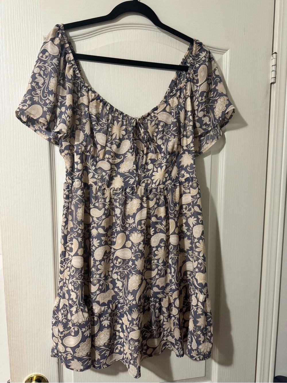 Smocked Paisley Mini Dress